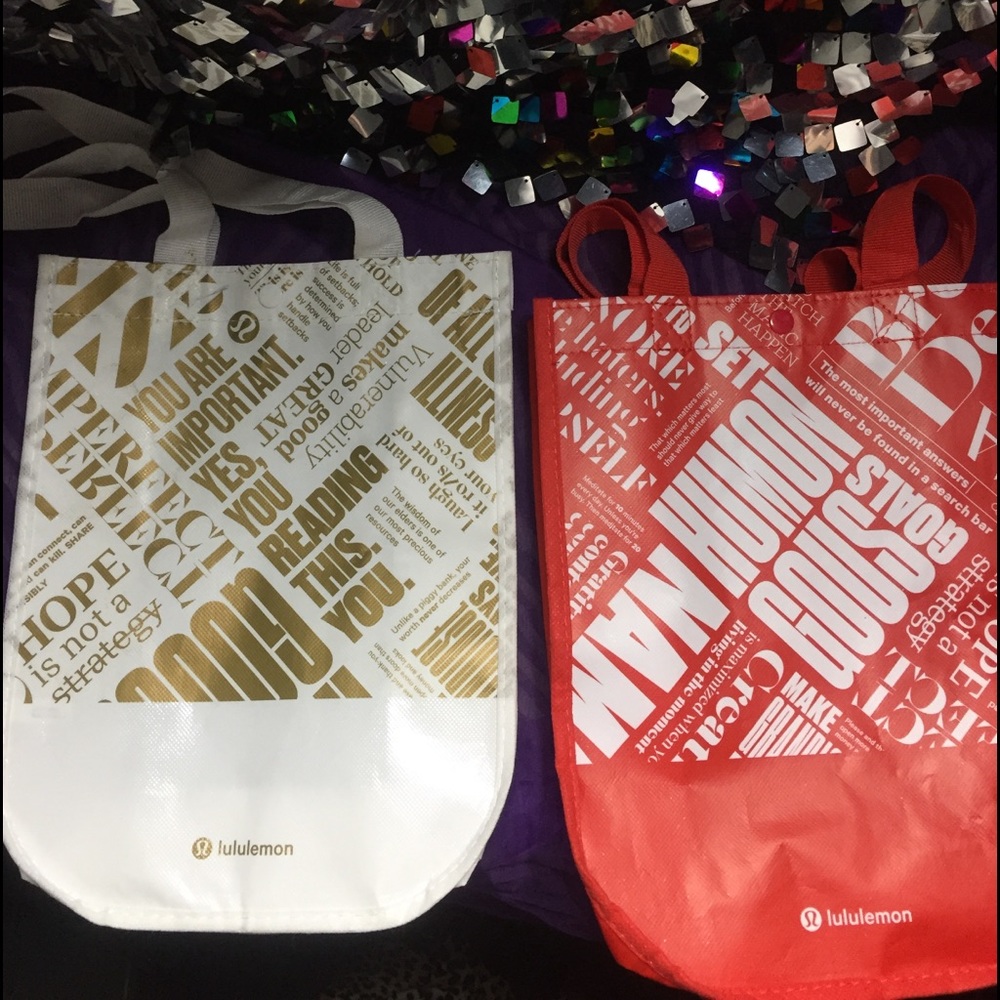 Brand new reusable lululemona tote bags